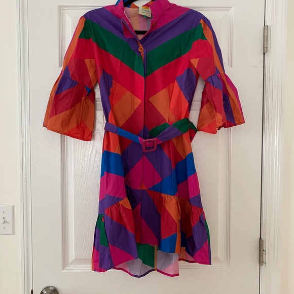 Colorful Geometric Pattern Dress - Picture 1 of 3